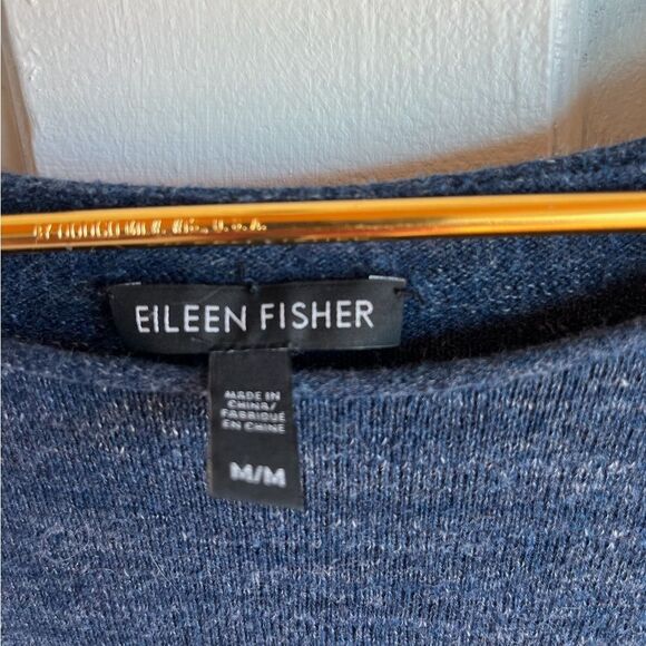 New Eileen fisher long sleeve scoop neck blue sweater dress - Picture 4 of 5